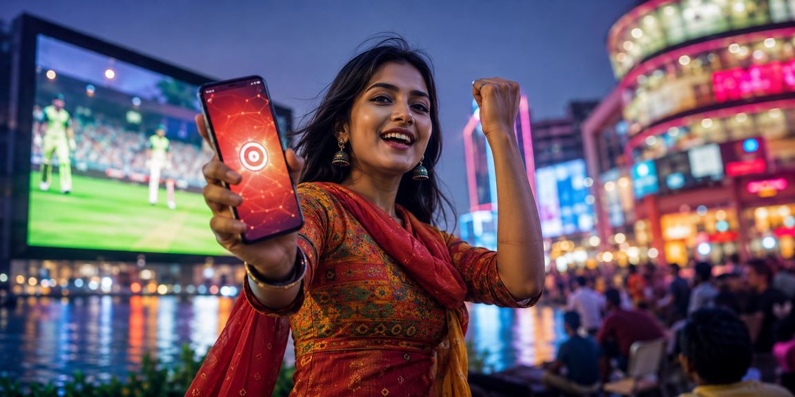 ঢাকায় নিওন আলোয় ক্রিকেট বেটিং উপভোগ করছেন একজন বাংলাদেশি ব্যবহারকারী