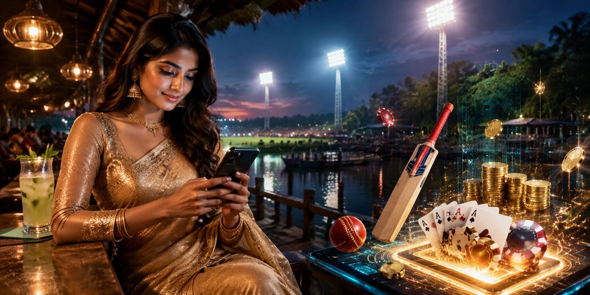 খুলনায় শাড়ি পরে ক্রিকেট বেটিং উপভোগ করছেন একজন ব্যবহারকারী